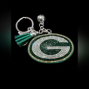 Greenbay Packers Bag Charm Keychain with Tassel